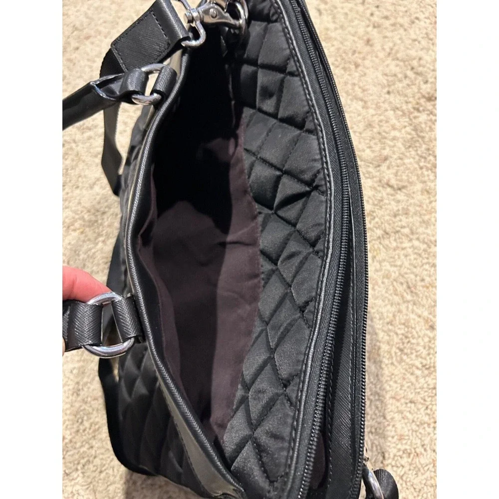 KNOMO AVIGNON 13” Black Quilted LAPTOP BRIEF Bag Travel Work Career NICE B23